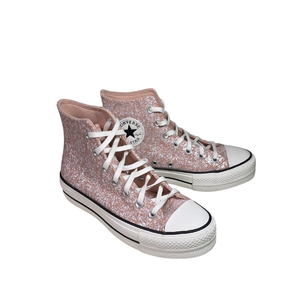 Converse Chuck Taylor All Star Glitter Platform Sneakers Womens Size 7.5 NEW